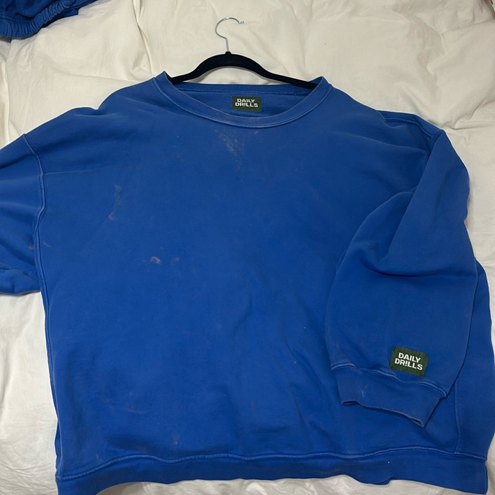 DD royal blue sweatshirt